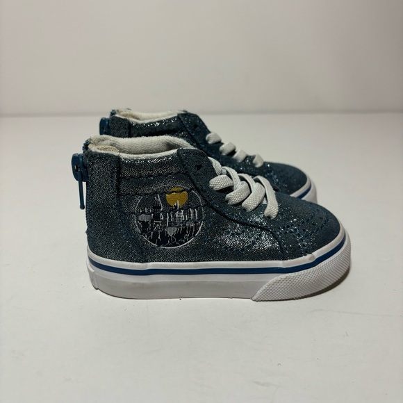 VANS Harry Potter Sk8-Hi Zip Sz 4 Toddler Hogwarts Metallic Blue High Top Shoes - Picture 1 of 9